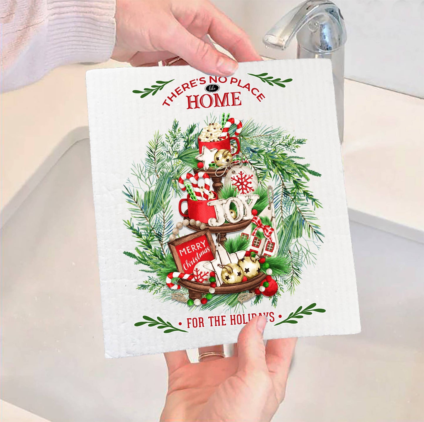 Christmas No Place Like Home SWEDISH DISH CLOTH