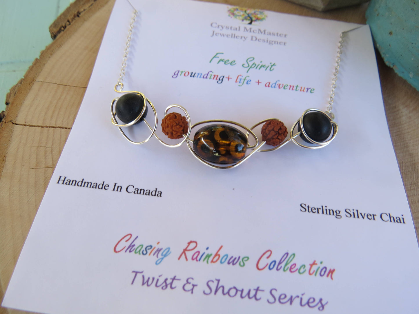 Browns & Black Twist Pendant Necklace