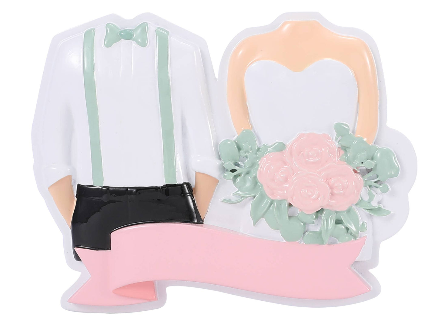 Modern Wedding Couple Christmas Ornament