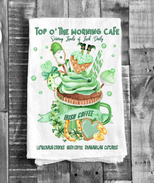 St Patricks Day Irish Coffee Cotton Flour Sack Tea Towel