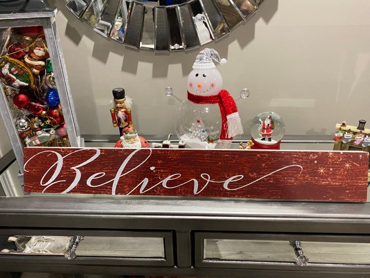 BELIEVE WOOD WALL ART 33.75 INCH L X 6.5 INCH W