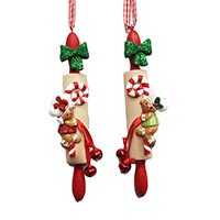 5"GNGRBRD BOY/GIRL ROLLING PIN ORNS