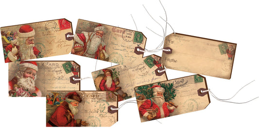 GIFT TAG SET - VINTAGE SANTA