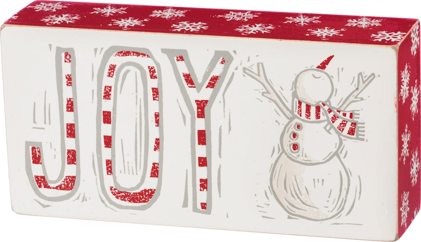 BOX SIGN - JOY SNOWMAN