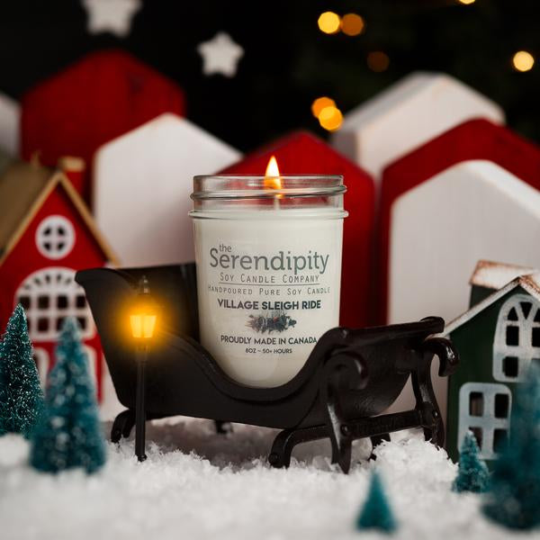 8 OUNCE SOY CANDLE "VILLAGE SLEIGH RIDE"
