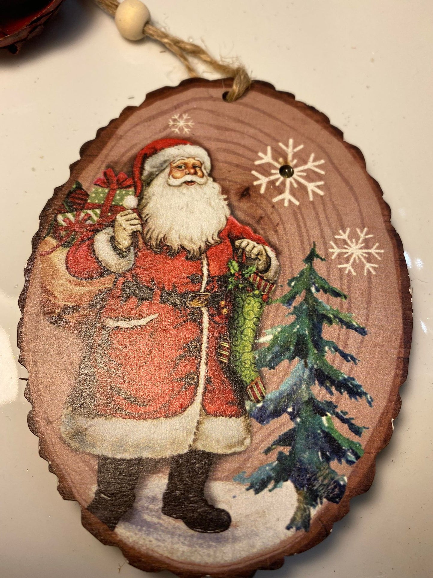 4 INCH LED SANTA MDF ORNAMENT