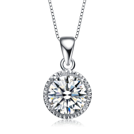 Sterling Silver Cubic Zirconia Pendant Necklace(6014)