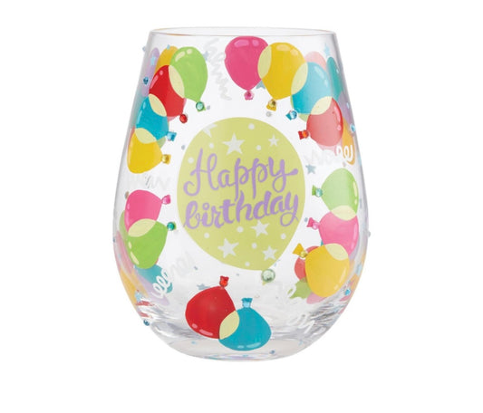 Balloons Stemless Wine Glass