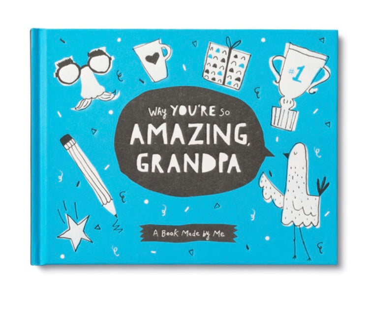 Celebrate how incredible Grandpa is with the wild and wonderful prompts in this keepsake fill-in book. From creating stories to drawing pictures to selecting superlatives, every spread invites kids to express their unique personality, unleash their imagination, and show Grandpa their love. Once complete, Grandpa will have the most incredible gift that reflects just how amazing he is in his grandchild’s eyes.