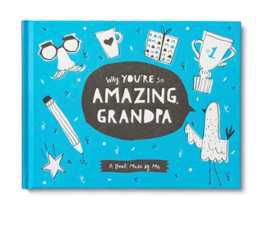 Celebrate how incredible Grandpa is with the wild and wonderful prompts in this keepsake fill-in book. From creating stories to drawing pictures to selecting superlatives, every spread invites kids to express their unique personality, unleash their imagination, and show Grandpa their love. Once complete, Grandpa will have the most incredible gift that reflects just how amazing he is in his grandchild’s eyes.
