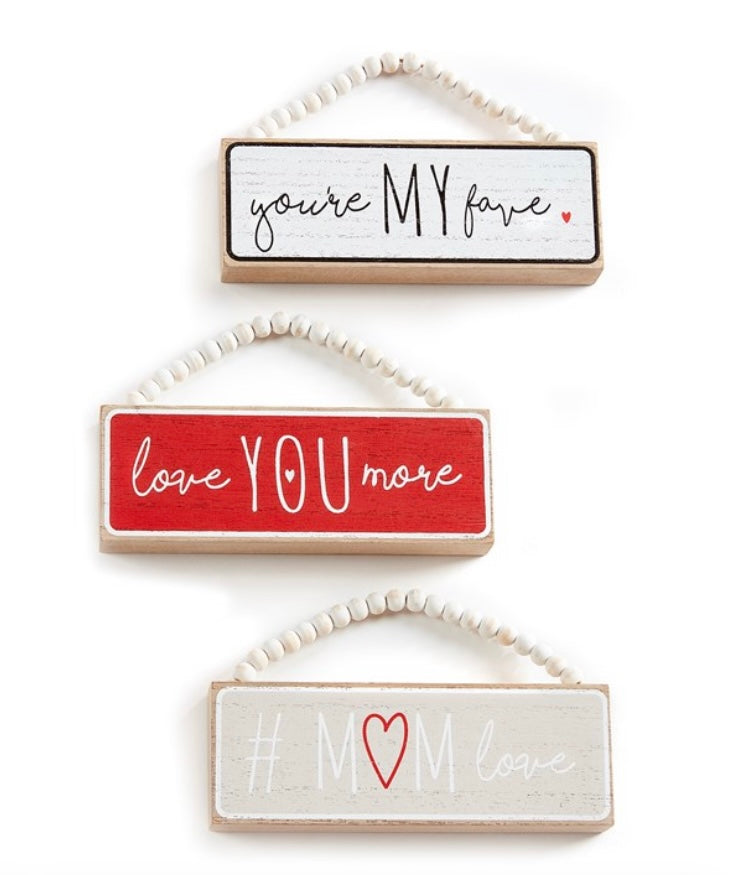 Beaded Sign, 3 Assorted with Sentiment
