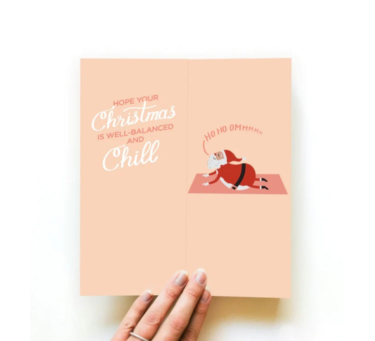 Yoga Santa Card, Small Medium Socks Included