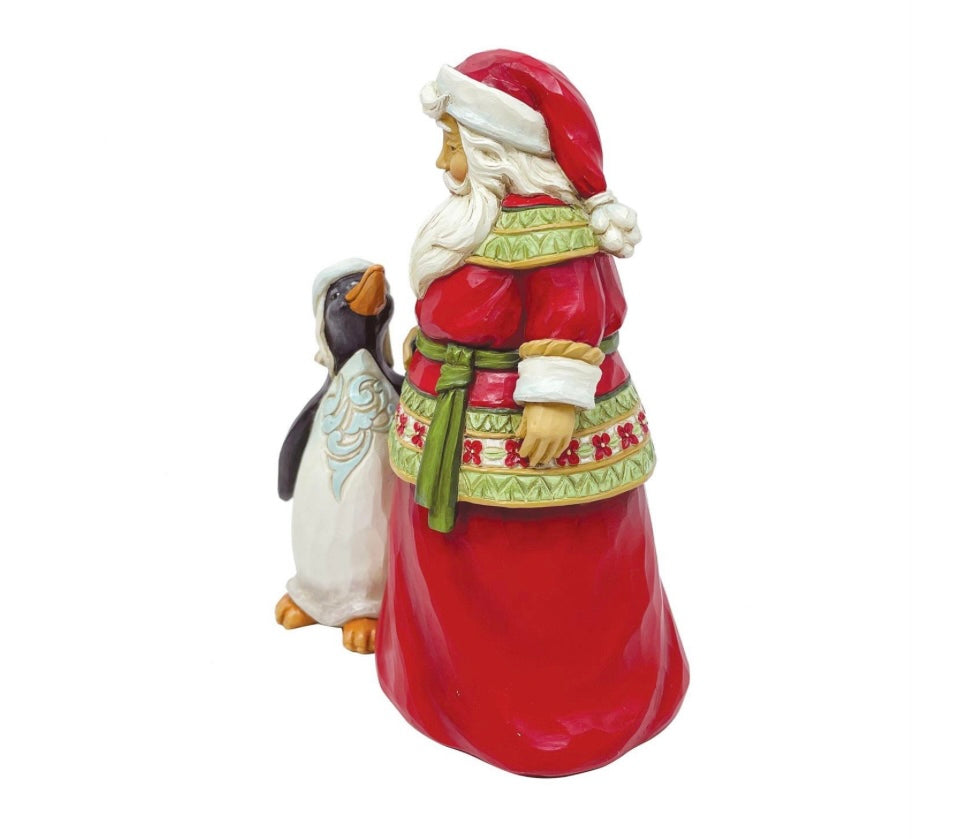 Pint Size Santa with Penguin