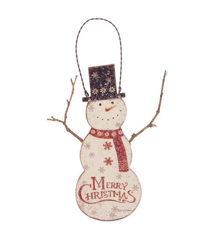 Merry Christmas Snowman Ornament