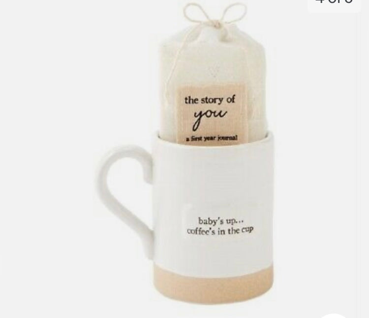 MOM COFFEE MUG AND JOURNAL SET, DOLOMITE, 16 ounces