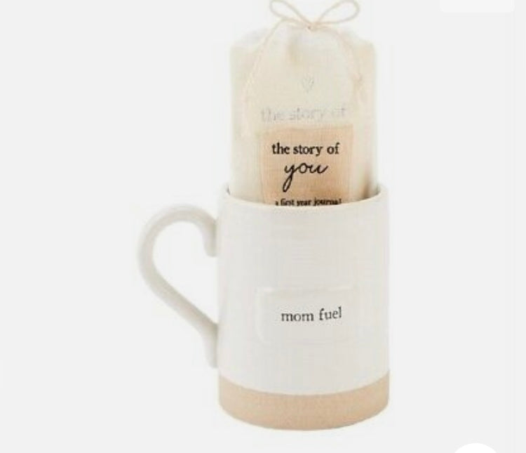 MOM COFFEE MUG AND JOURNAL SET, DOLOMITE, 16 ounces