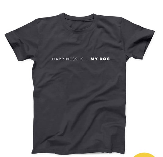Happiness Is my Dog, T-shirt, Mens, vintage black