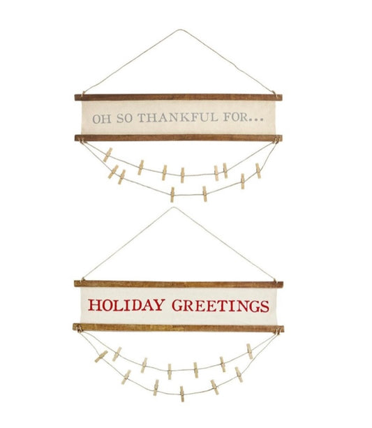 Mud Pie Reversible Thanksgiving Christmas Card Photo Holder