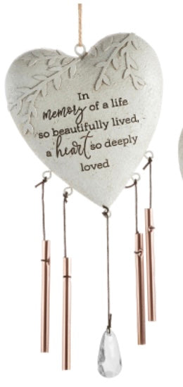 Heart Sentiment Wind Chimes -2 Assorted