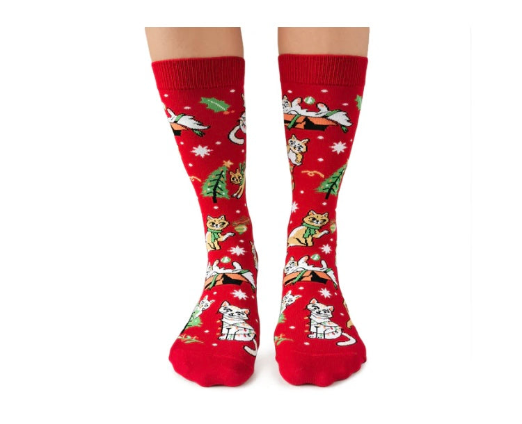 Festive Feline Socks, Women’s and Mens