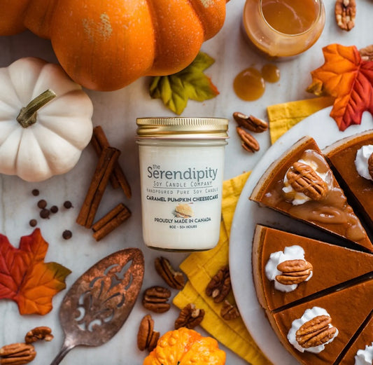 Caramel Pumpkin Cheesecake, 8 Ounce Soy Candle