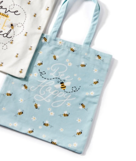 Cotton Tote Bag, 2 Assorted