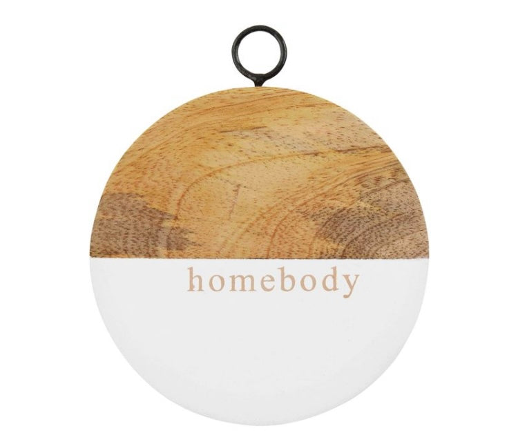 Happy Wood Coaster Set, Set of Four with Holder