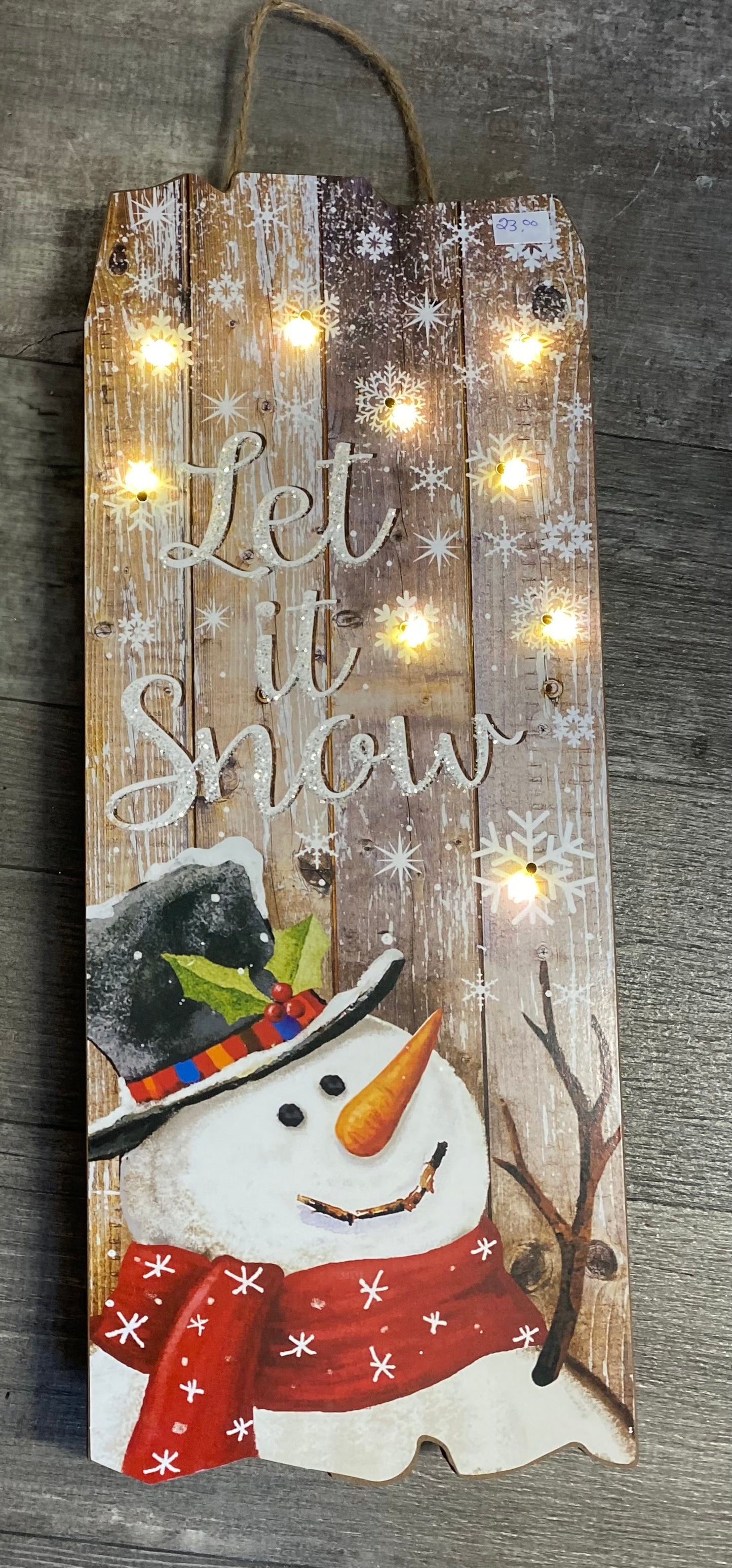Snowman Signs LED, 2 Assorted