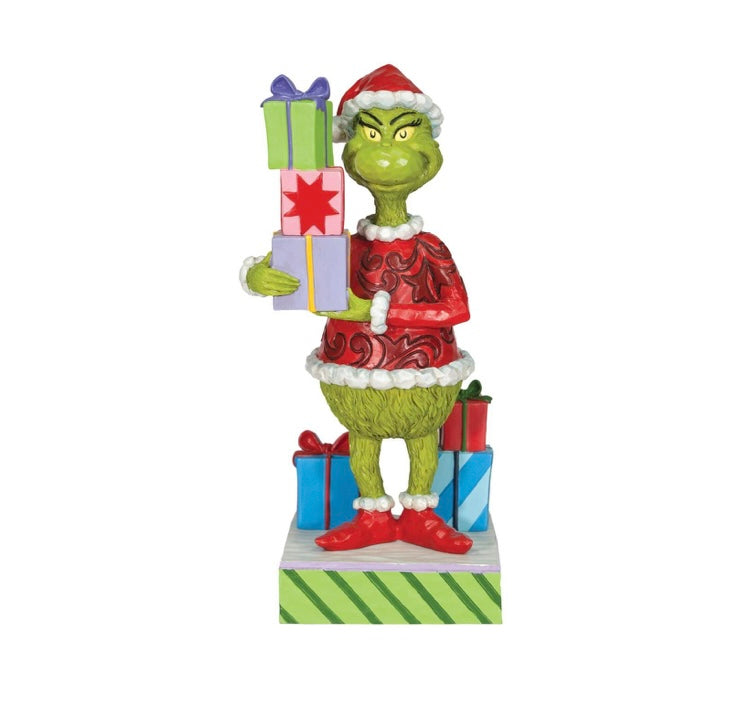 Grinch Holding Presents Figurine by Jim Shore