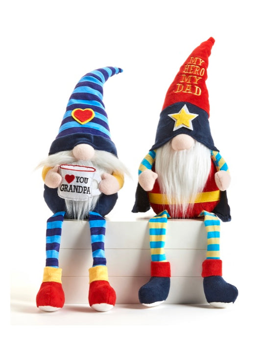 Grandpa and Dad Gnome Shelf Sitter