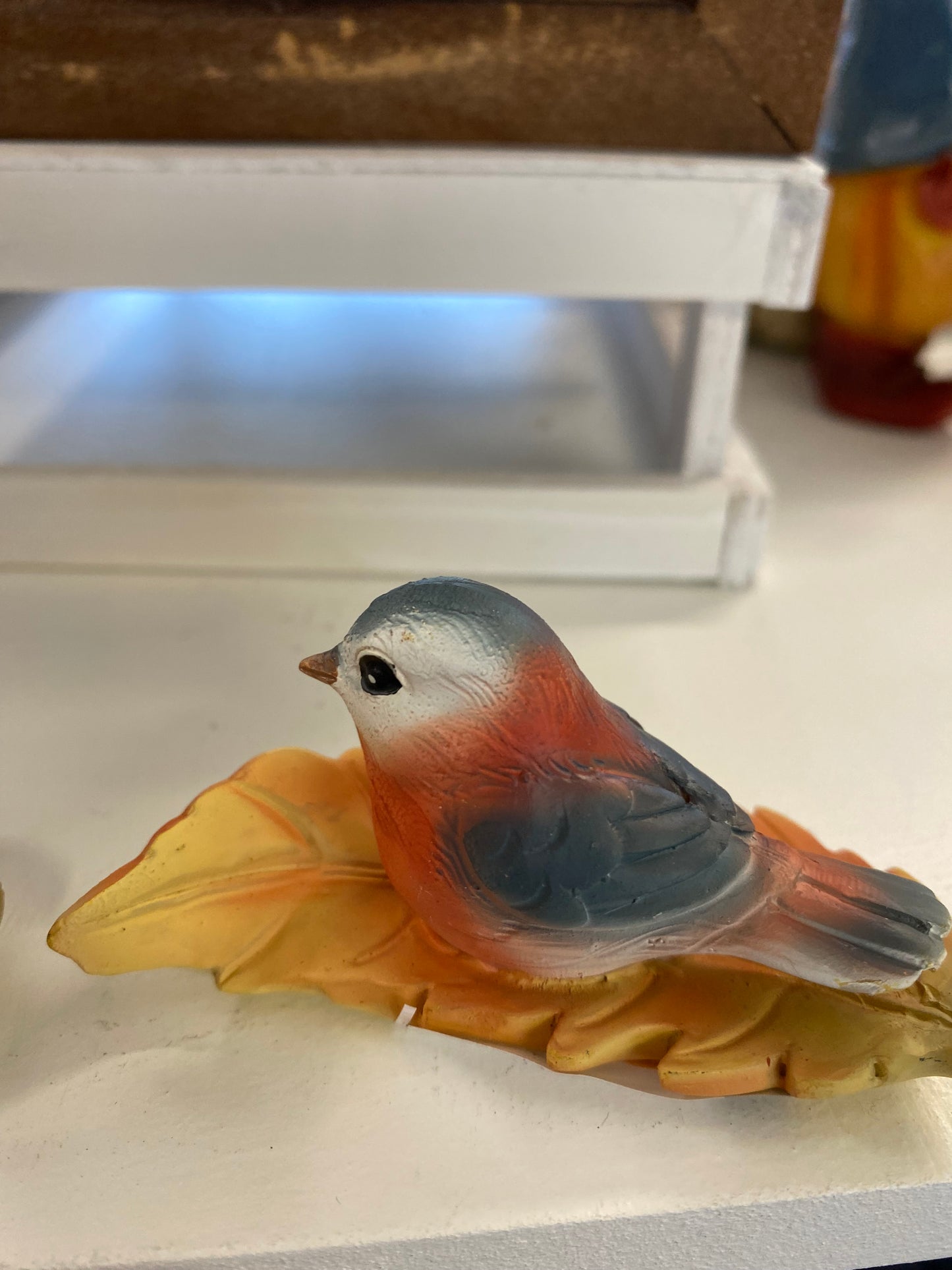 Bird Figurine on Leaf, 3 Assorted