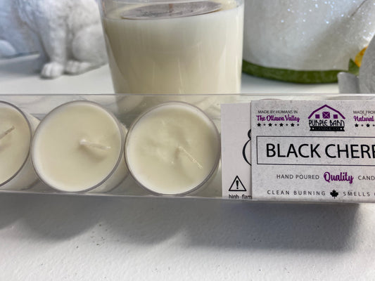 Purple Barn Candle Company, Black Cherry, Soy Tea Lights, Pack of 10