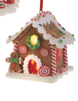 Lighted Gingerbread House Ornaments