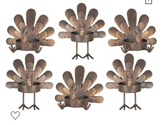 Turkey Tea Lights, Set of 6