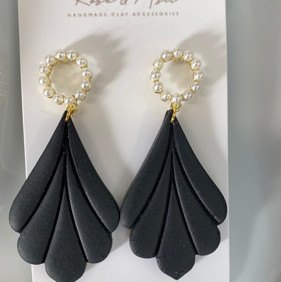 Dangling Earrings with pearl accents