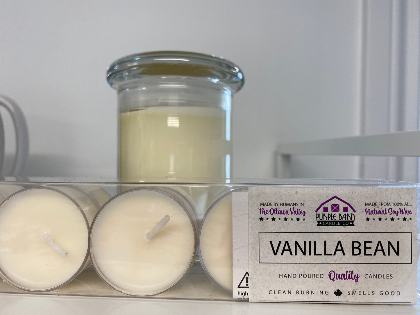 Purple Barn , Vanilla Bean Soy Tea Lights, Package of 10