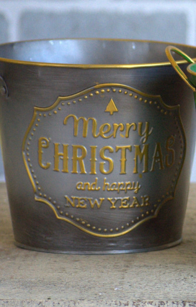 Merry Christmas 6"Holiday Pot Covers 3/asst 7.5D X 6.3H