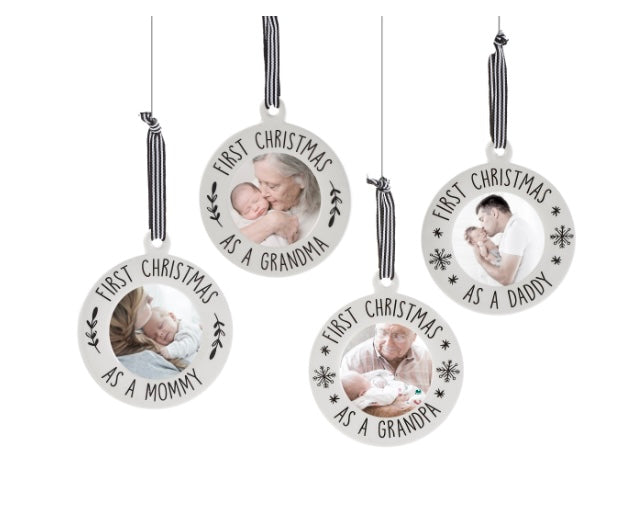 First Christmas Frame, with Sentiment, 4 Assorted, Ceramic