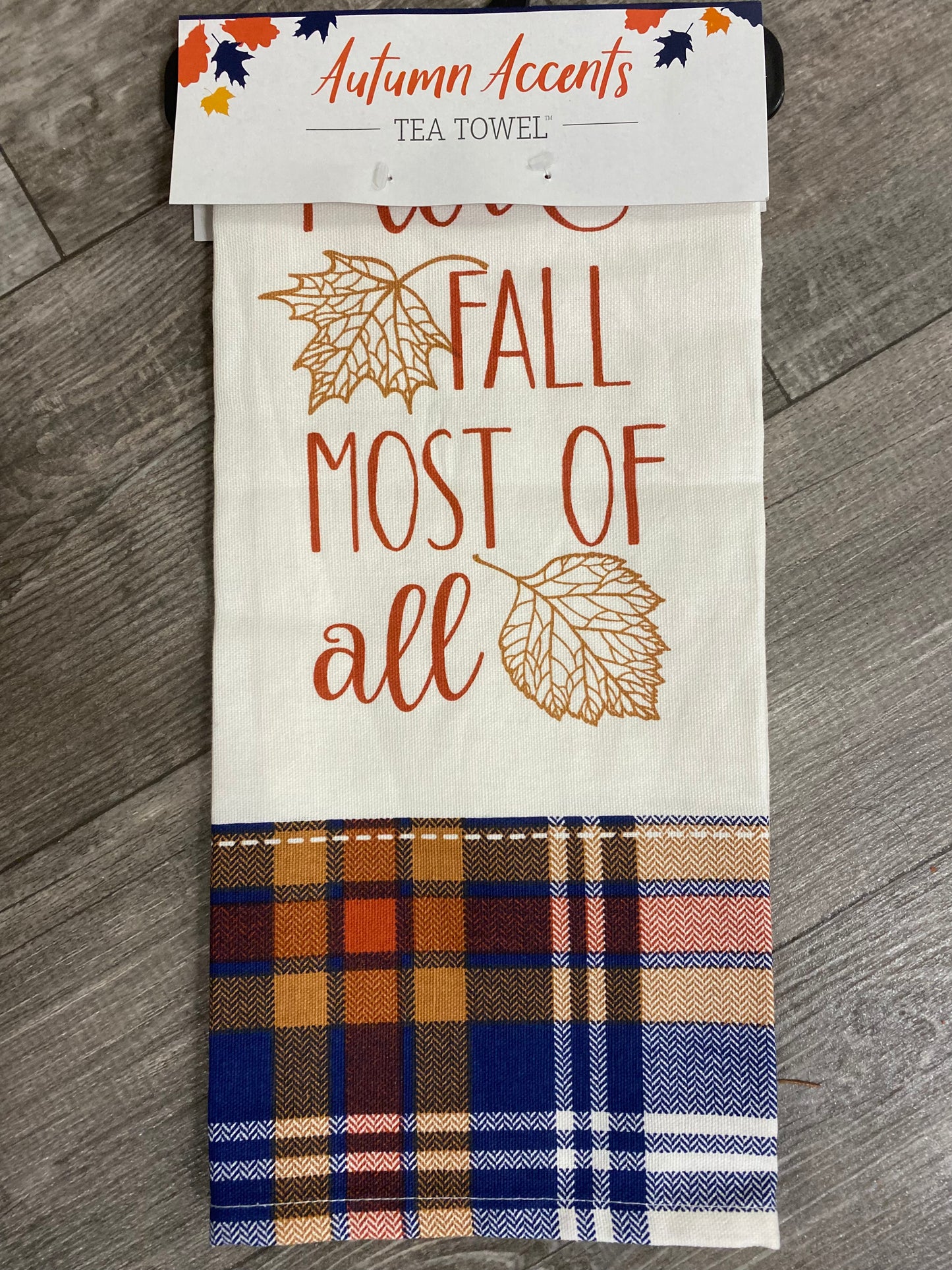 Autumn Accent Cotton Tea Towels, 4 Assorted