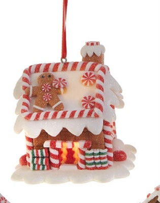 Lighted Gingerbread House Ornaments