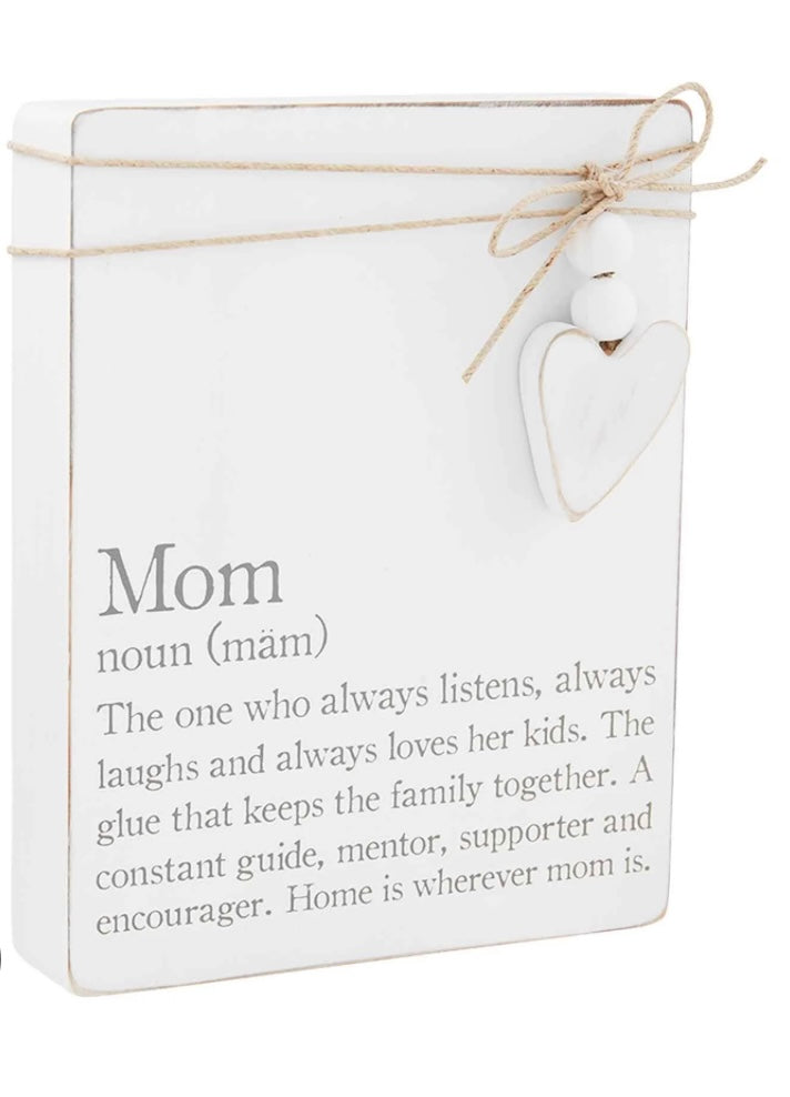 Mud Pie, Mom Definition Wall Plaque