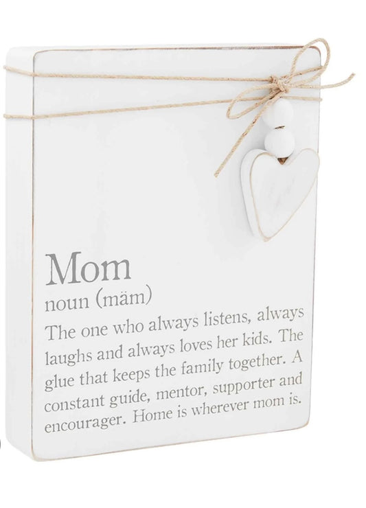 Mud Pie, Mom Definition Wall Plaque