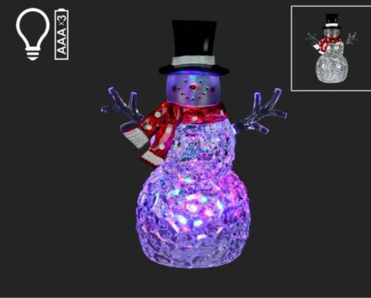 LED Acrylic Snowman, 12 Inch