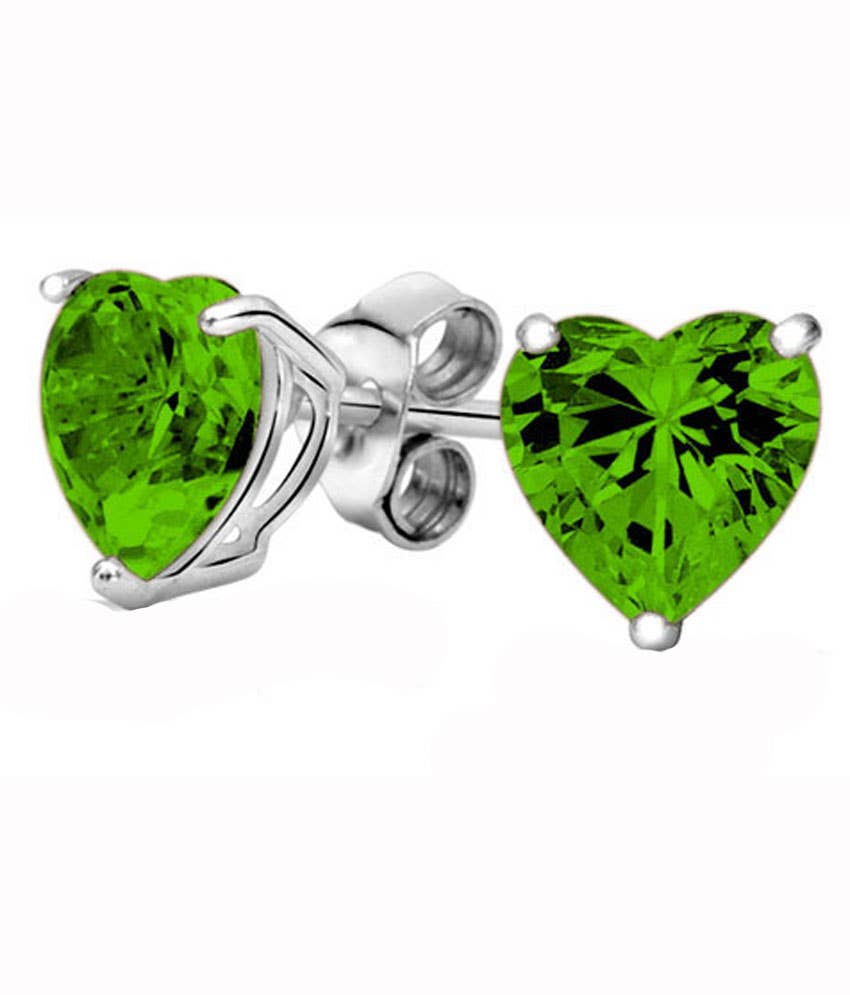 Glimmering Handmade - Romantic HEART Swarovski Crystal Stud Earrings: Crystal