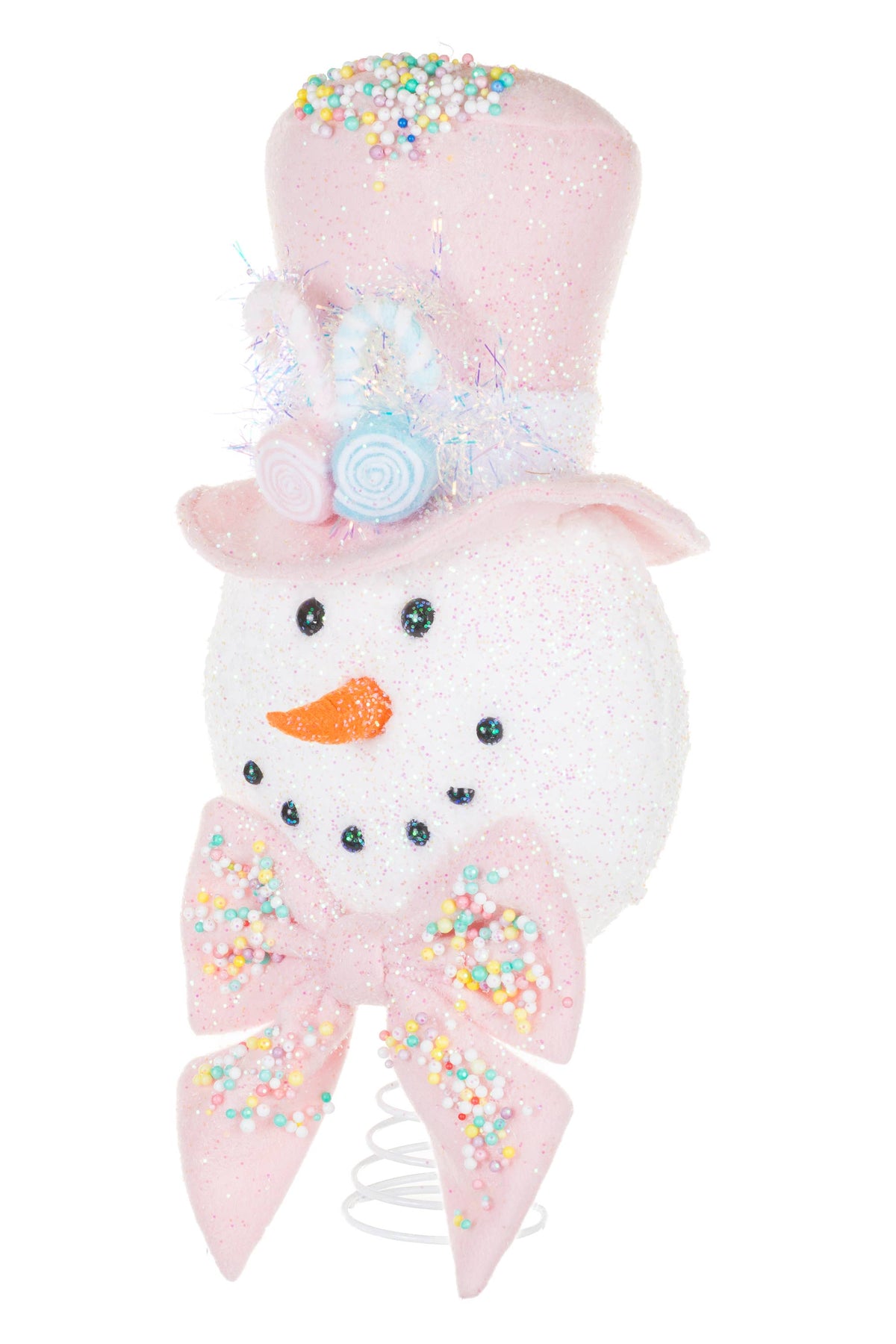 NEW-Baby Pink Snowman Tree Topper