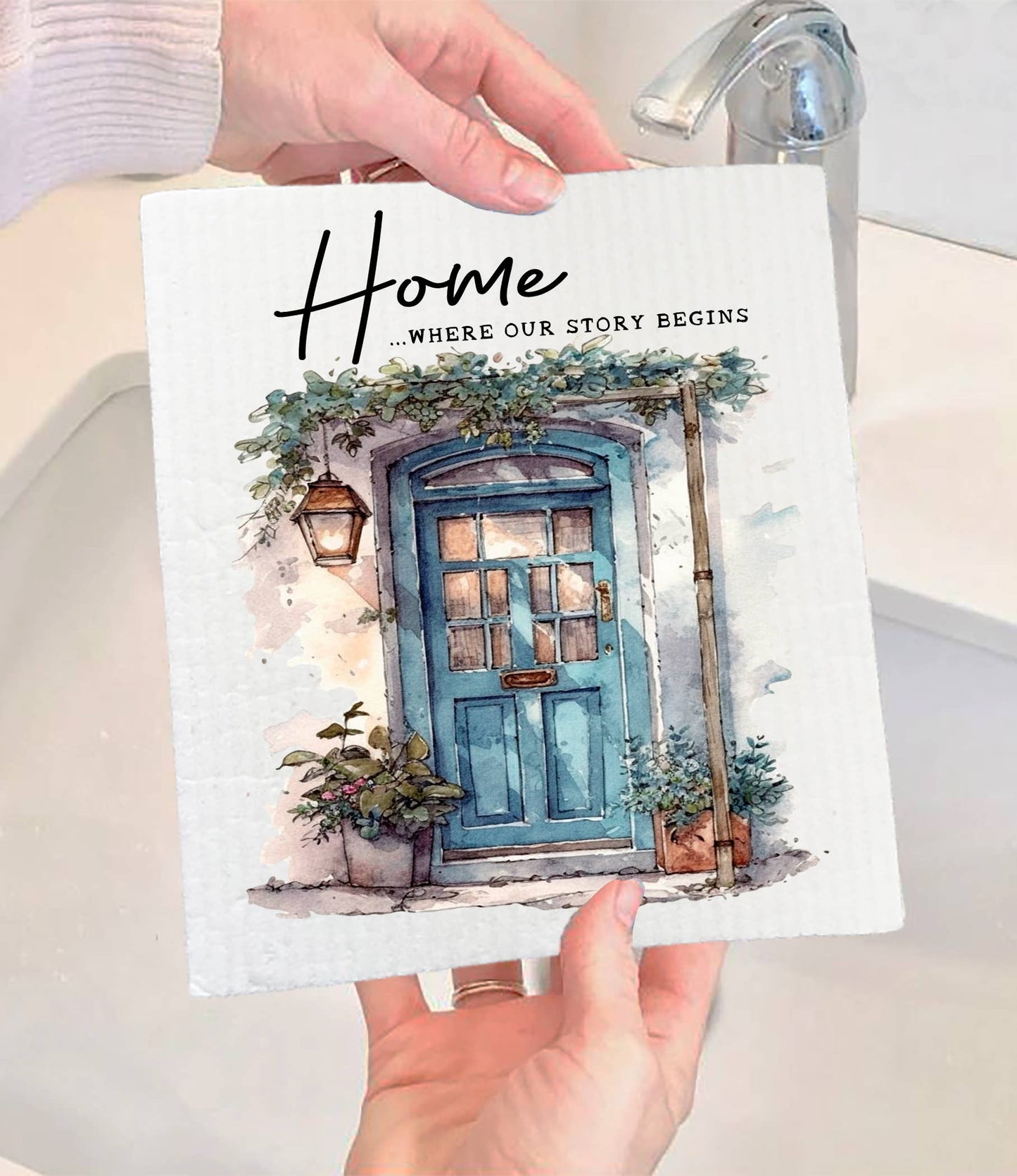 Avery Lane Gifts - Blue Door Home Our Story Begins SWEDISH DISH CLOTH
