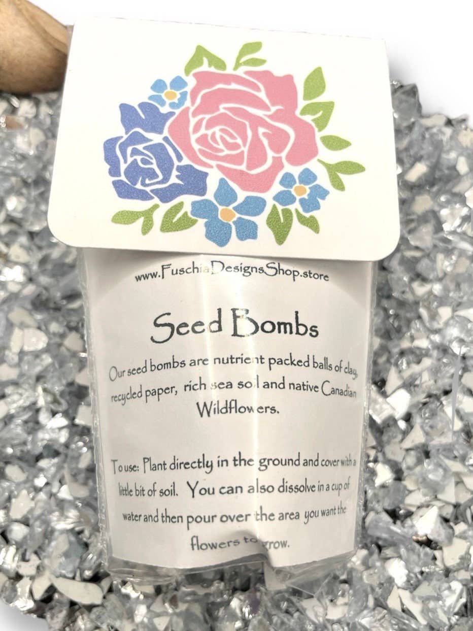 Fuschia Designs Shop - Seed Bombs - Mother's Day Themed - Mixed Colors - Canadian W: 10 Single Wraps