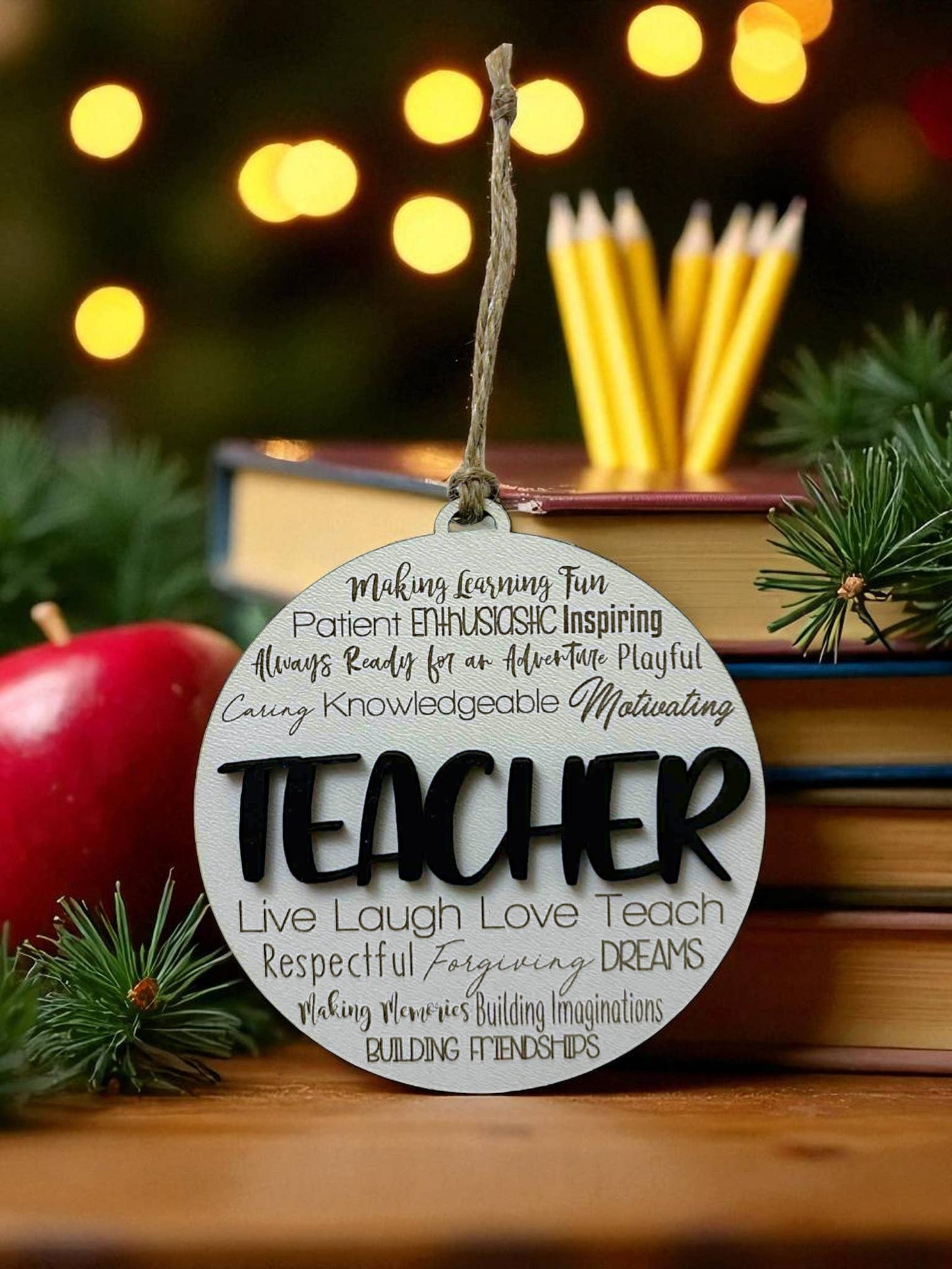 Richer Design Co. - TEACHER WORDS ORNAMENT