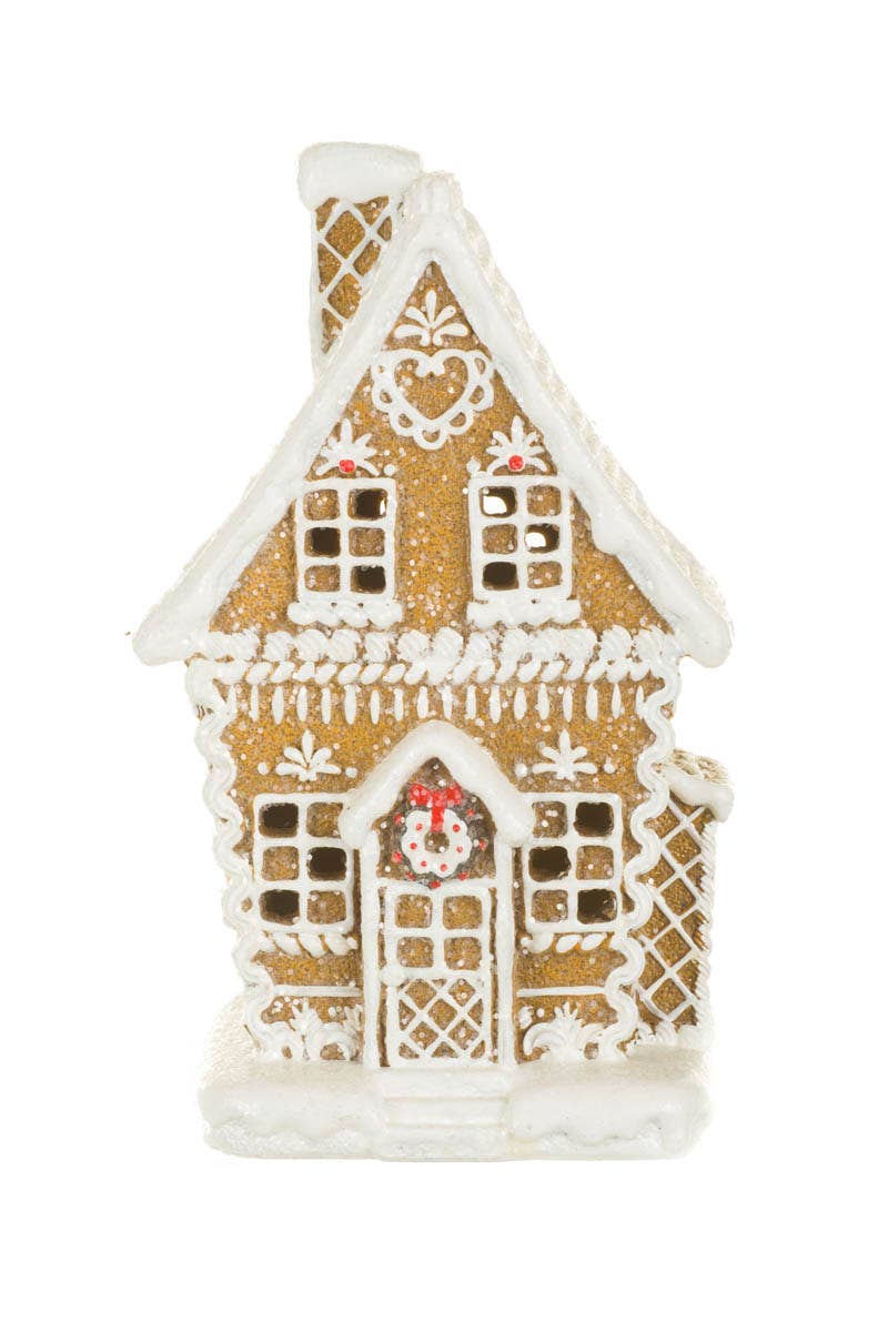 Starlight Collection - White/Red Led Two-Story Gingerbread House Display