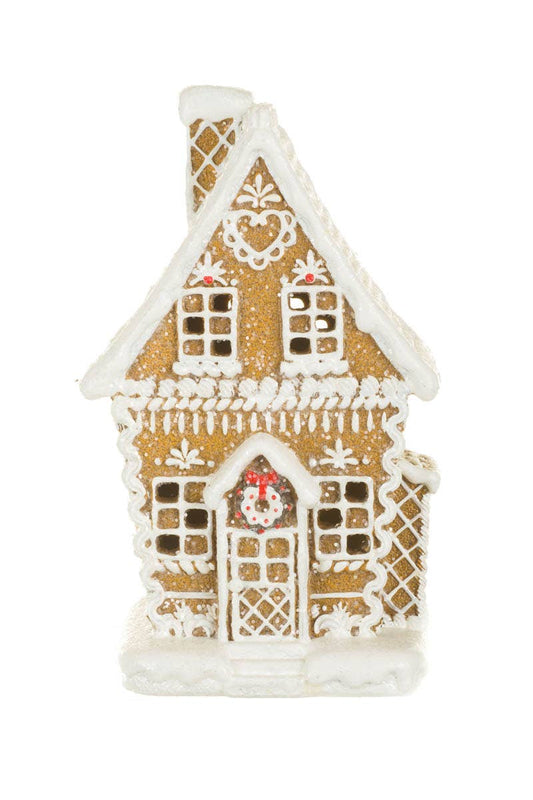 Starlight Collection - White/Red Led Two-Story Gingerbread House Display